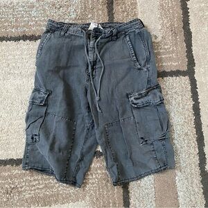Lucky brand dungarees 100% linen dark grey cargo shorts men’s size 30